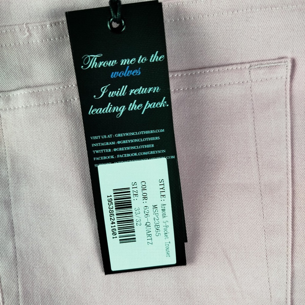 Greyson Pants Mens 33x32 Quartz Pink Armonk 5 Pocket Trouser Chino Golf $195 NWT - Picture 5 of 16